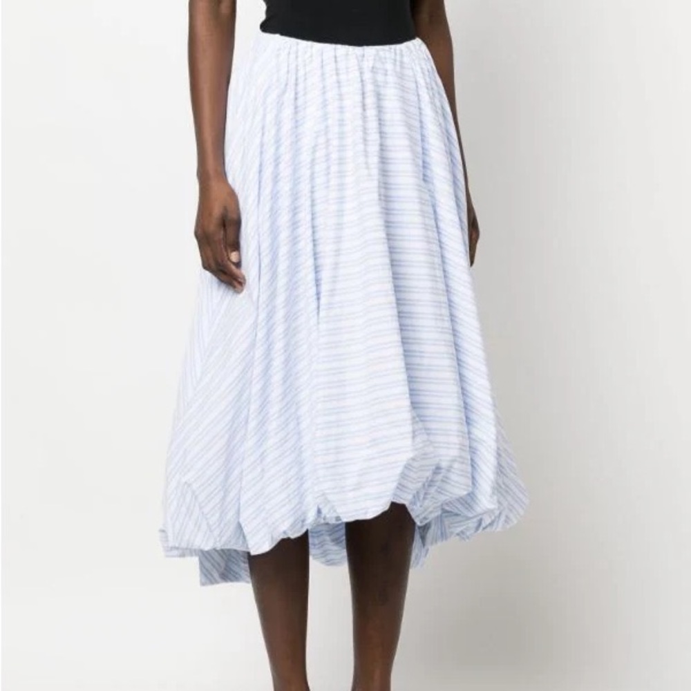 STAUD mariposa puffball skirt blue and white size medium